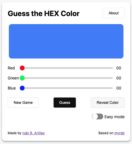 Guess the HEX Color