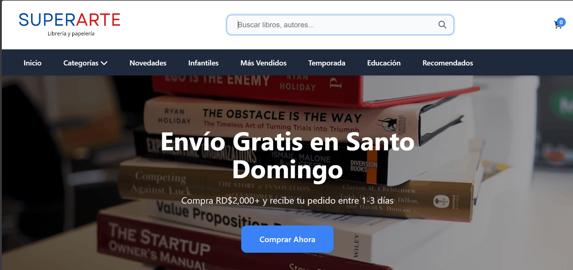 Librería Superarte website